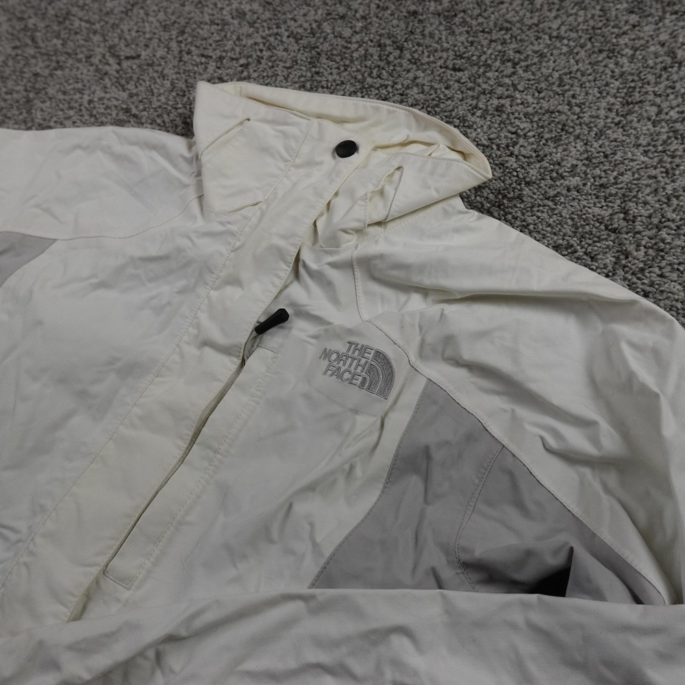 North Face HyVent Jacket Womens M White Waterproof Windbreaker Rain Coat Outdoor